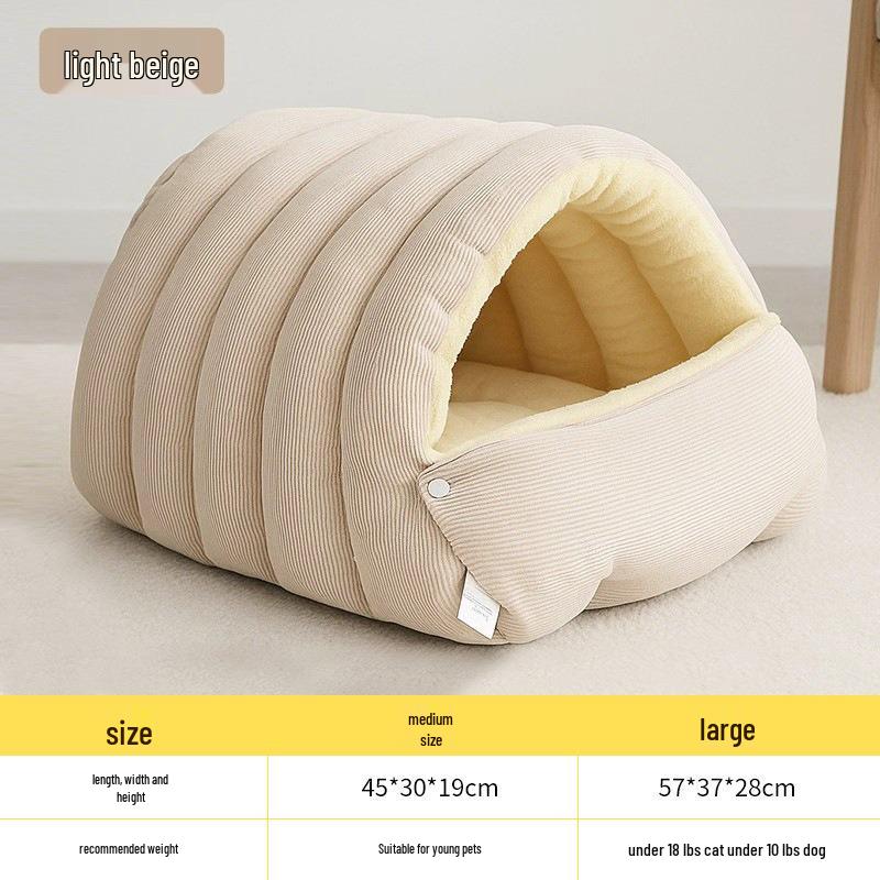 

Four Seasons Warm Pet Nest: Washable, Enclosed Cat & Dog Bed for Winter Medium