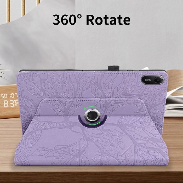 Case for Xiaomi Redmi Pad 2 11 Inch 2025, Shockproof Cover Synthetic Leather Purple Tree Pattern