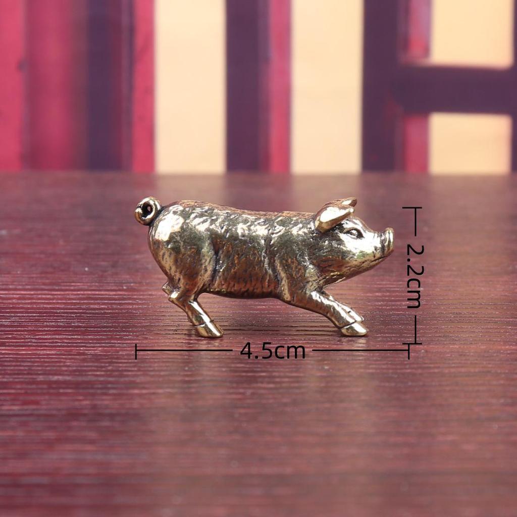 Solid Brass Piglet Zodiac Tea Pet Ornament