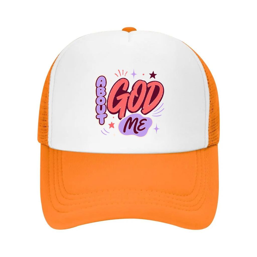God About Me Bold Typography Mesh Baseball Cap Casual Hat Outdoor For Womens Unisex FeUnisex
