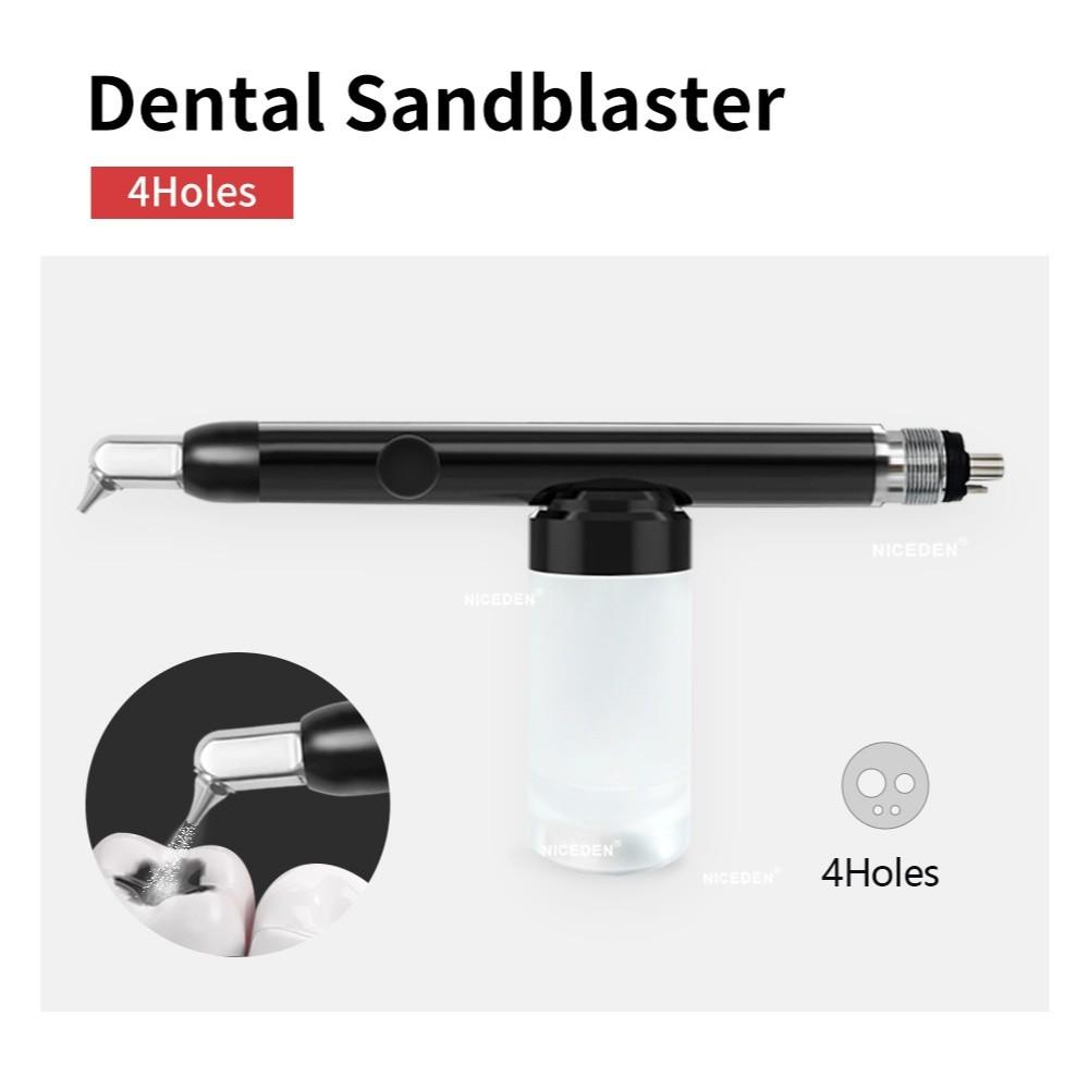 Dental Alumina Micro Sandblaster Black 4-Hole/2-Hole Pneumatic Polishing Machine Oral Hygiene Teeth Cleaning Device 4 holes
