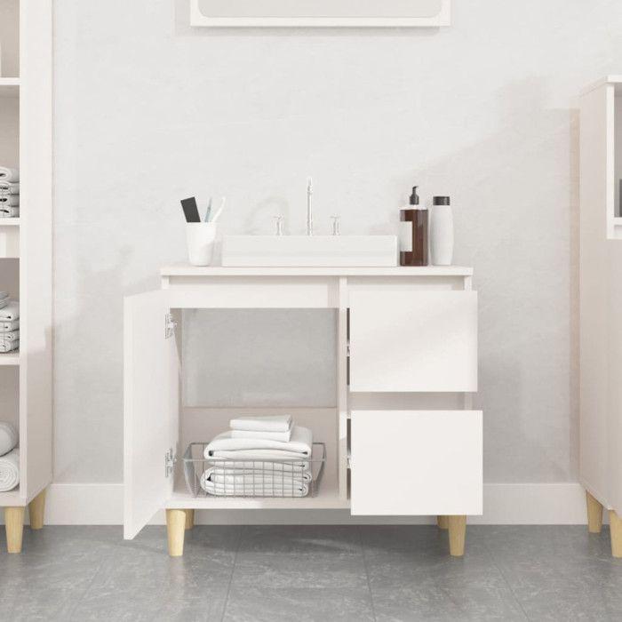 VidaXL Armoire de salle de bain blanc 65x33x60 cm bois d'ingénierie 819820