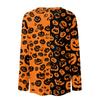 Women's Casual Long Sleeve Halloween Print Pullover Top Crew Neck Lightweight Sweatshirt for Fall and Everyday Wear