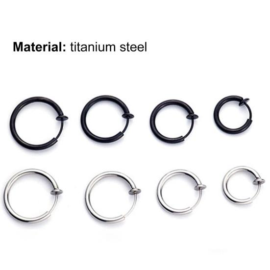 1Pc Unisex Cool Earring Round Non Ear Piercing Hoop Earring Clip