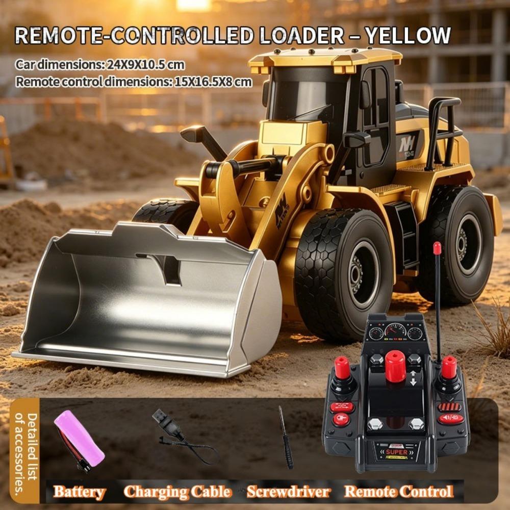 Alloy Rc Excavator Truck Toy Remote Control Engineering Trucks Bulldozer Electric Vehicle Machine Car Model Toy Christmas Gift