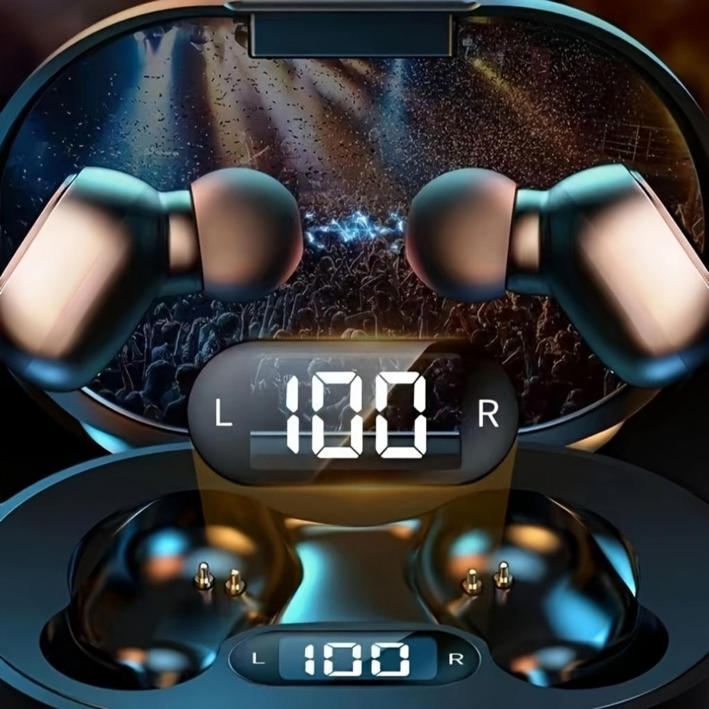 אוזניות אלחוטיות חדשות עם איכות צליל גבוהה, עיצוב נוח בתוך האוזן + מסך מגע LED, מתאימות לטלפונים ניידים, ספורט סוחף