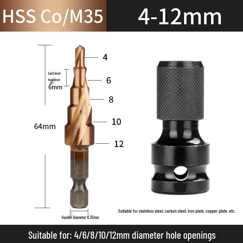 Multifunctional Tapered Steel Pagoda Drill Bit Set for Hard Metal and Stainless Steel