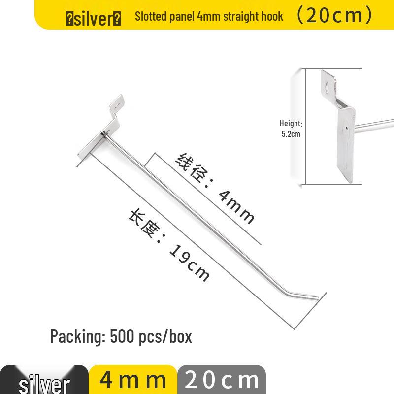 Clip-on Straight Hook for Slotted Pegboard - Aluminum Display Hook for Electronic Components and Sample Exhibits