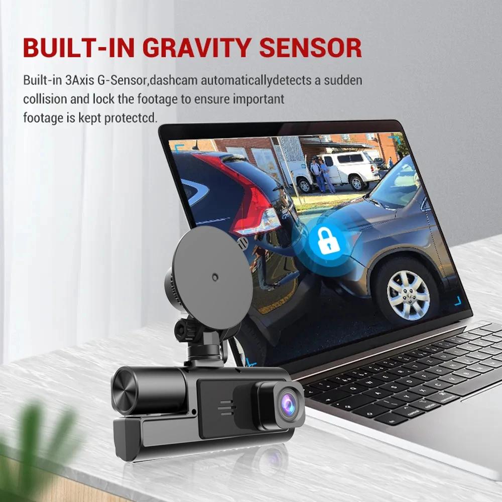 3-Kanal-Dashcam für Autos, 1080P, Autokamera, WLAN-Videorecorder, Vorne/Innen, Rückfahrkamera, Auto-DVR, Black Box, Autozubehör