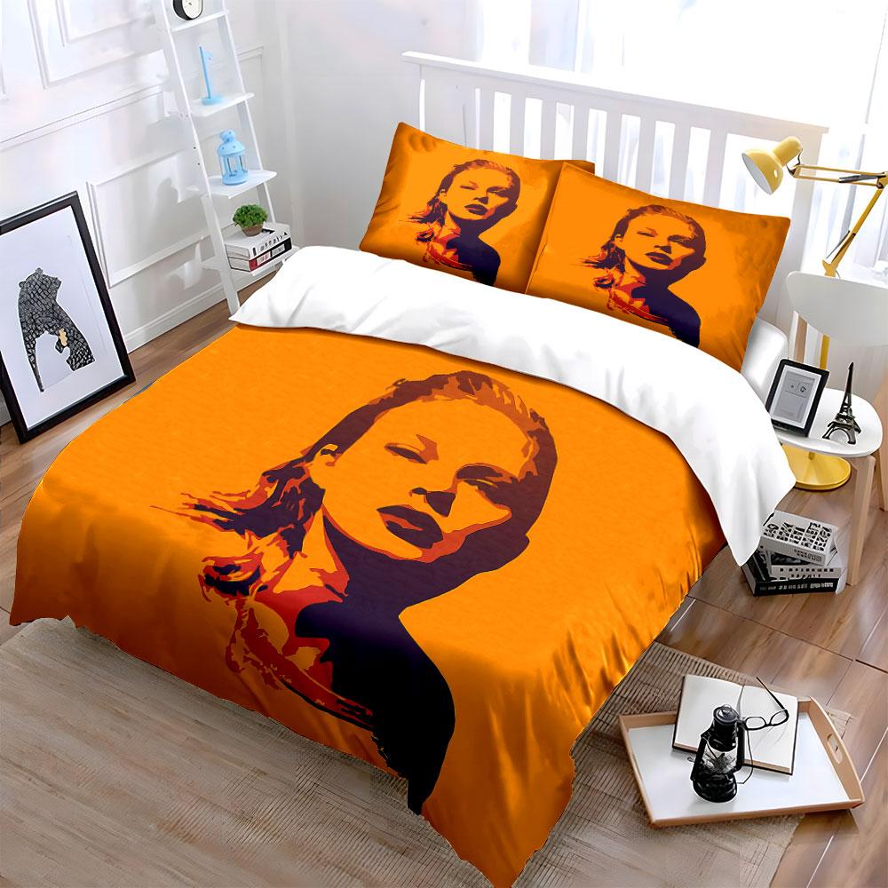 Pop Art Style Woman Portrait Bedding Duvet Cover Set Duvet Cover Pillowcases (1*Duvet Cover 2*Pillowcases, Without Duvet Insert)
