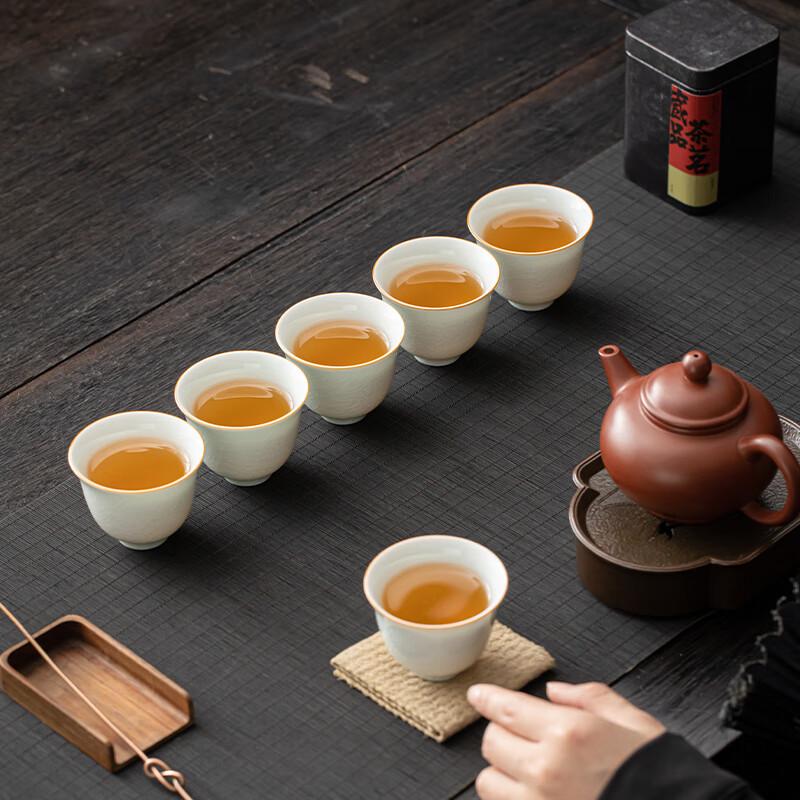 Sushitaoci Eggshell Ice Crackle Kung Fu Tea Cup, Six-Piece Set, Simple Packaging