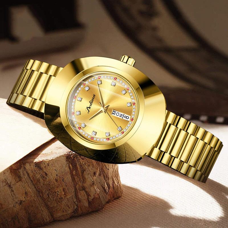 New Top Brand Waterproof Women's Watch Light Luxury Diamond-encrusted Quartz Watch Double Calendar Women's Wristwatch