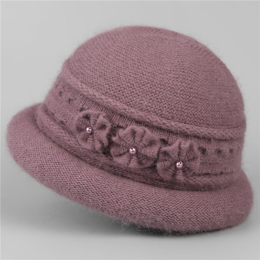 Winter the Elderly Hat Female Grandmother Wool Hat Piled Thick Mother Cotton Hat Old Lady Cold Ear Protection Old Man Hat