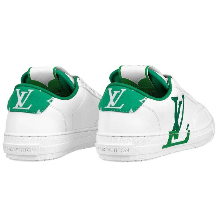 Louis Vuitton Charlie Leather Low Top Stylish Skateboarding Shoes Men's White Green 1AANJ7