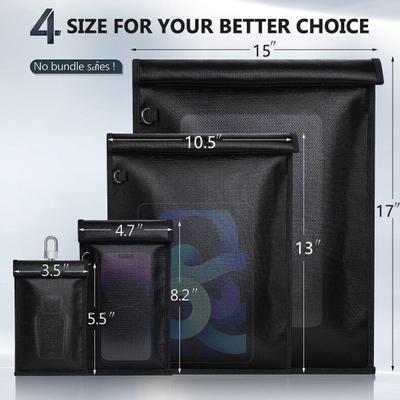 Bolsa Faraday Laptops Tablets Faraday Cage RFID Signal Block Bag À prova de fogo e à prova d'água Faraday Key Fob
