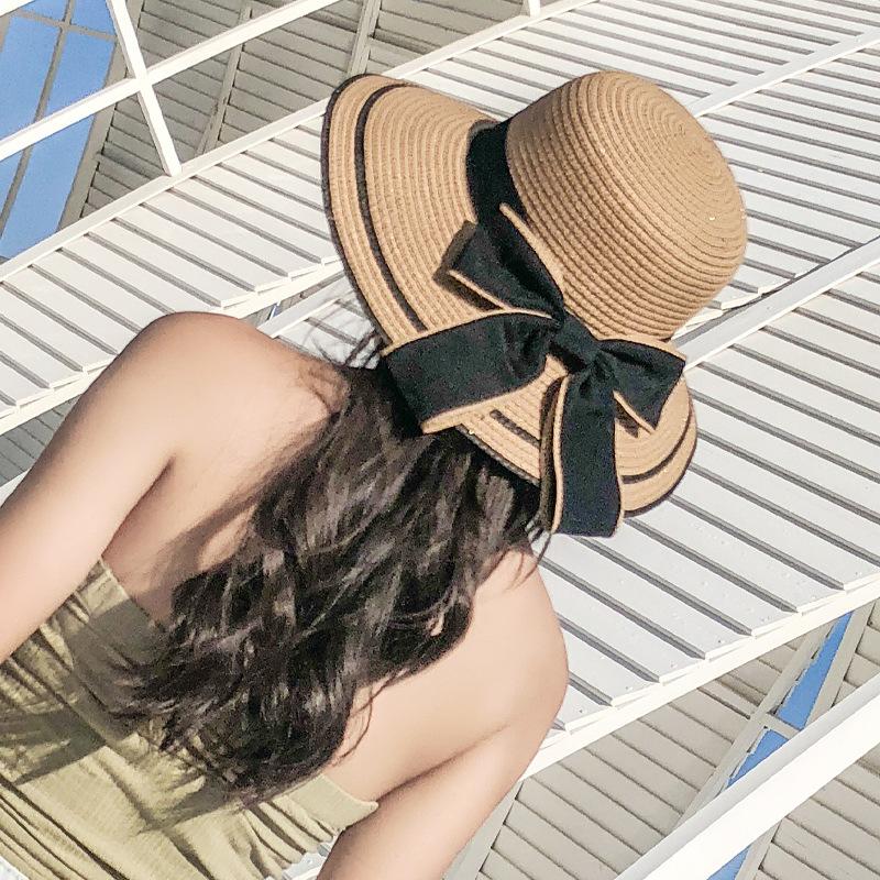 

Весна и лето новая шляпа женская плетеная соломенная шляпа бант пляжная шляпа летняя шляпа от солнца шляпа от солнца average size