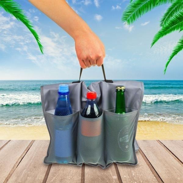 Refrigerated Bag for Bicycle with Clip and Bottle Holder Handle