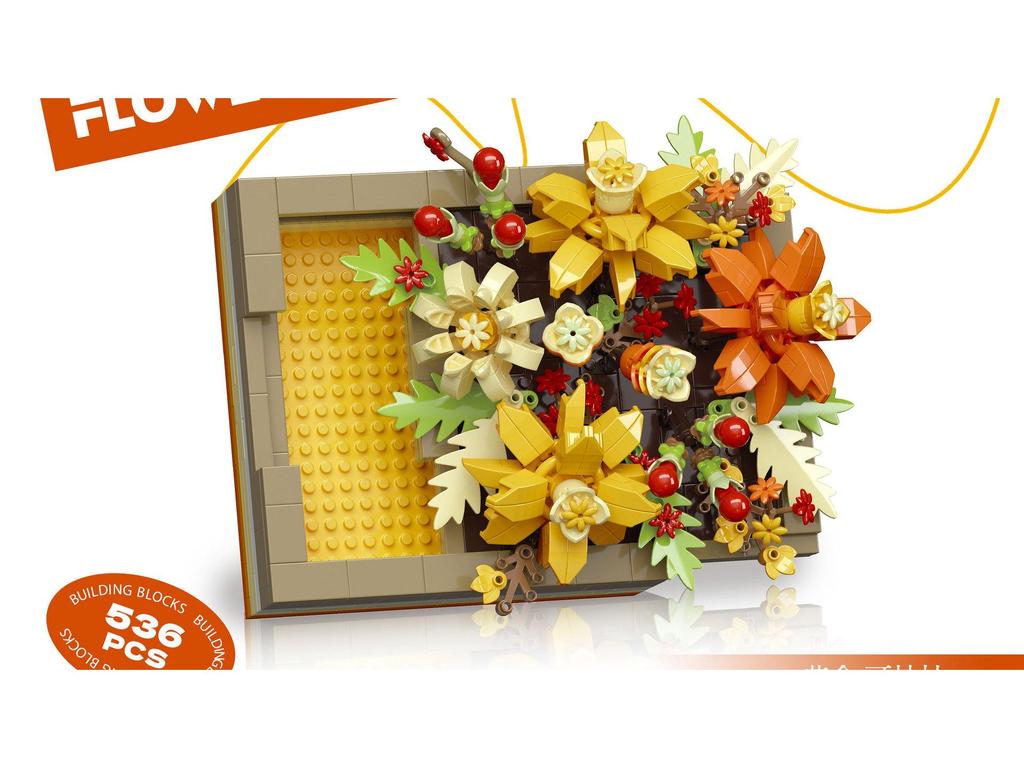 Creative Bouquet Building Set: Rose & Hibiscus Flower Blocks – LEGO Compatible Ornament & Gift