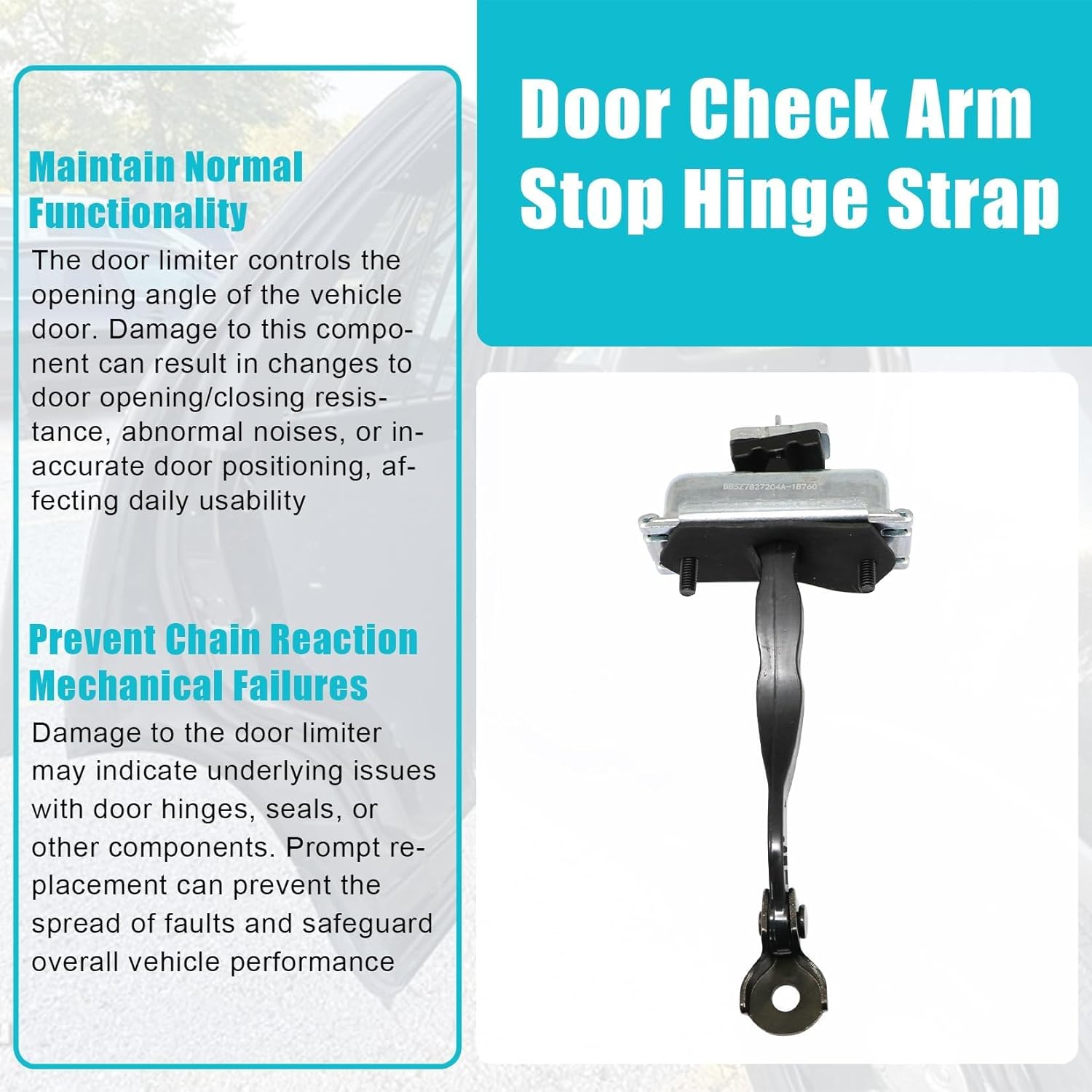 

Front Door Check Arm Stop Hinge Strap Compatible With Ford Explorer Police 2011-2019#BB5Z-7823552-A BB5Z7823552A Left/Right Side