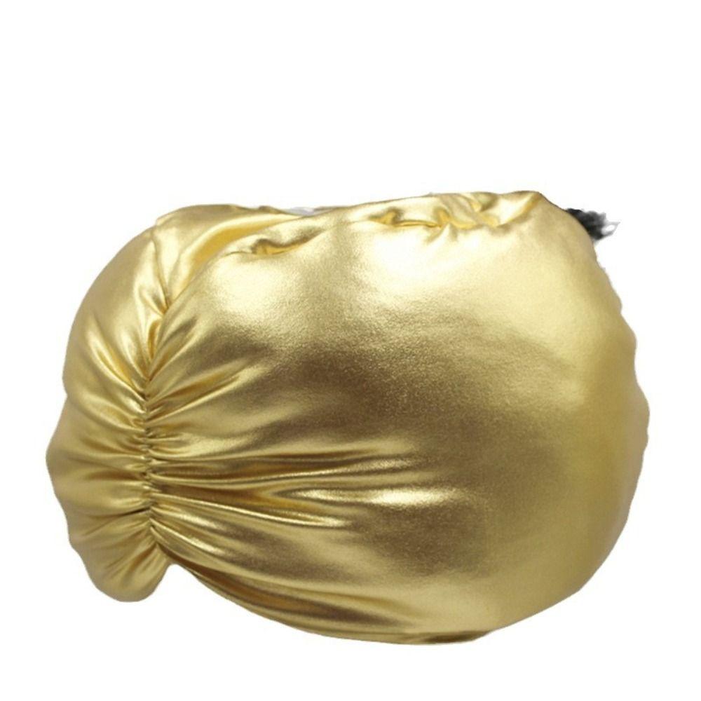 Ethnic Hat Dress Up Arab Pleated Turban Arabian Hats Ethnic Indian Pleated Cap Gold Cosplay Sultan Costume Headwear Unisex
