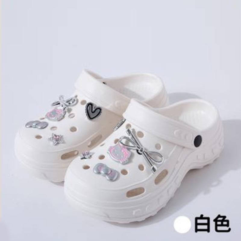 New hole shoes women's indoor and outdoor stepping on shit feeling comfortable and breathable eva slippers thick-soled slippers wholesale