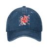 Japonský kapr Koi Ryba Sakura Baseballová čepice Vintage Opotřebovaný Džínový Snapback Klobouk pro Unisex Ženy Nestrukturovaný Měkký Klobouk Čepice