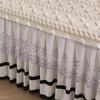 Thickened Taffeta Bed Skirt Set: Korean Style Lace Bedspread & Mattress Cover (3-Piece, Solid Color)