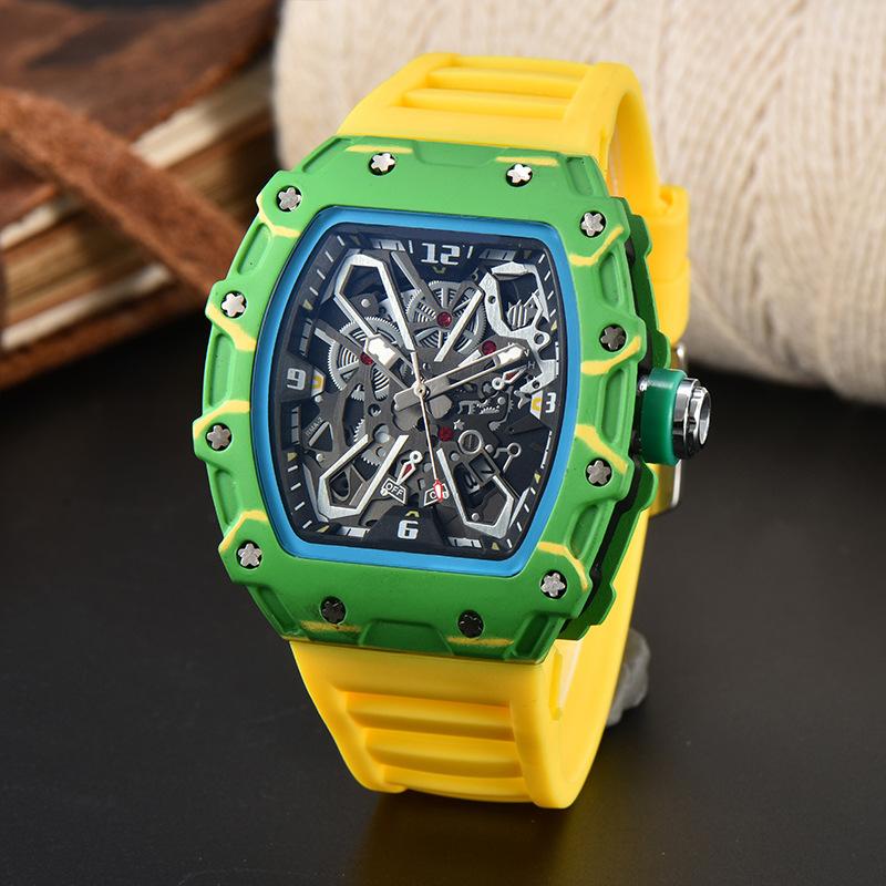 Foreign Trade New Men's Watch Wholesale Color Line Hollow Dial Quartz Watch Simple Fashion Watch Spot