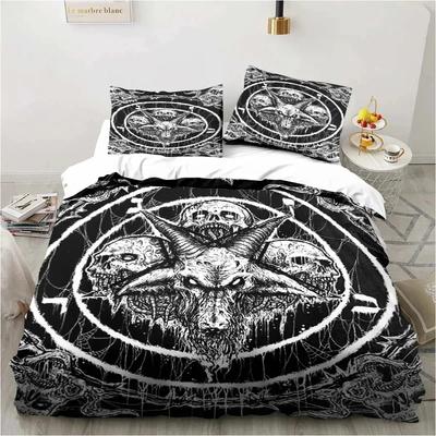 Satanistyczny zestaw pościeli Satan Devil dla chłopców i dziewcząt Twin Queen Size poszewka na kołdrę poszewka na poduszkę łóżko dla dzieci moda dla dorosłych tekstylia domowe extile