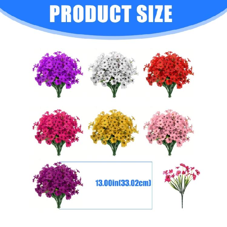 Set Of 24 Plastic Faux Violets Bundles For Porch Window Box And Seasonal Decorating Artificial Floral