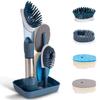 3 In 1 Kitchen Cleaning Brush Liquid Dispenser Pot Washing Brush Scrubber Brush Sink Cleaning