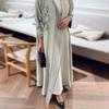 New Middle East Robe Patchwork Applique Dubai Elegant Cardigan Dress Decal Cardigan Robe