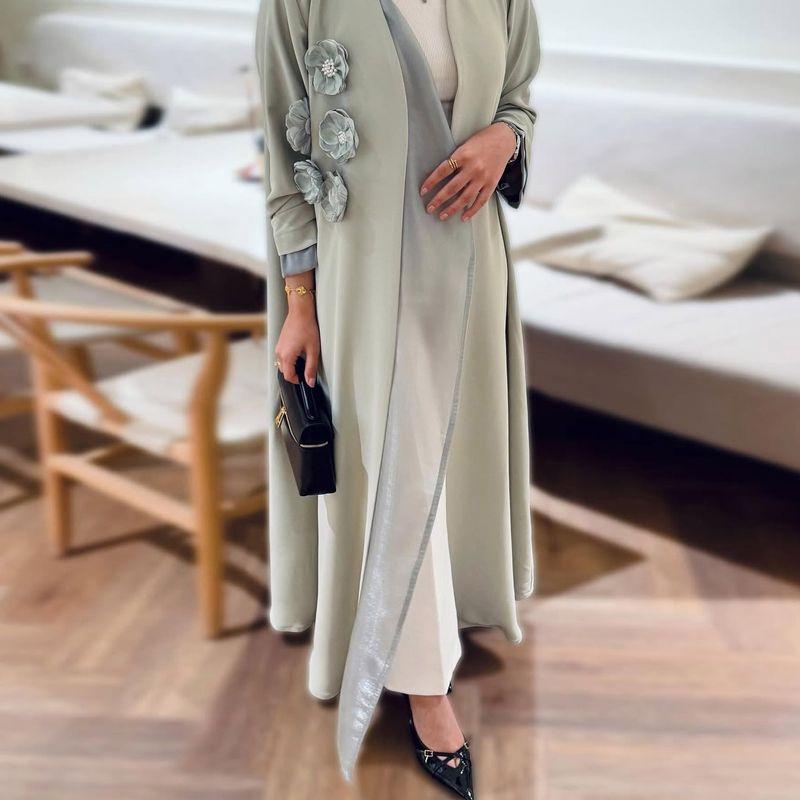 New Middle East Robe Patchwork Applique Dubai Elegant Cardigan Dress Decal Cardigan Robe