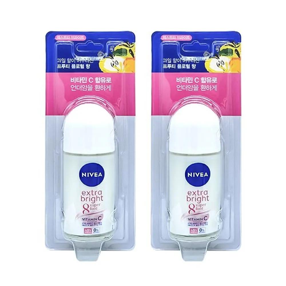 NIVEA Deodorant Roll-on Extra Bright 50ml 2-Pack