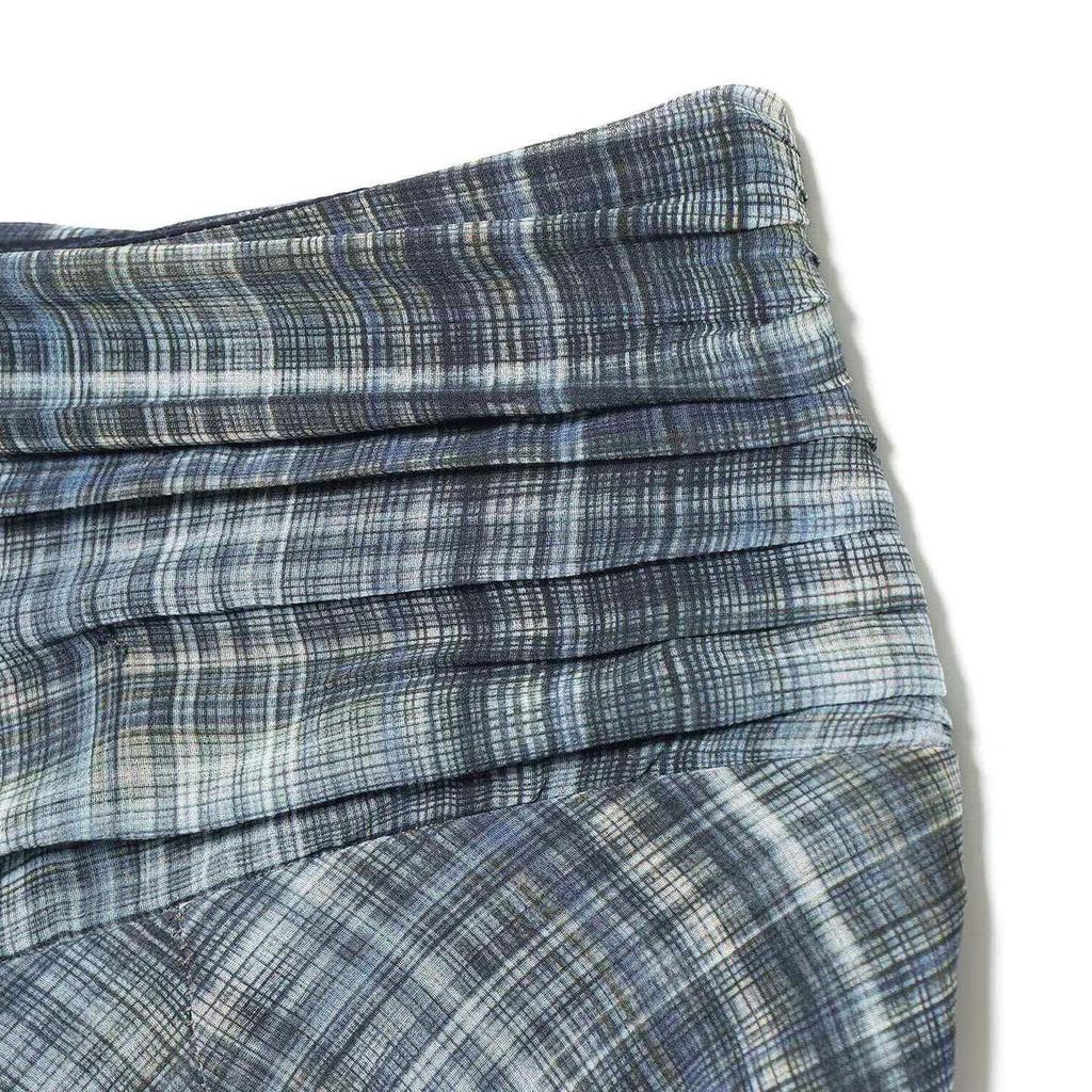 Asymmetrical Plaid Midi Skirt - European & American Style Women's Fashion