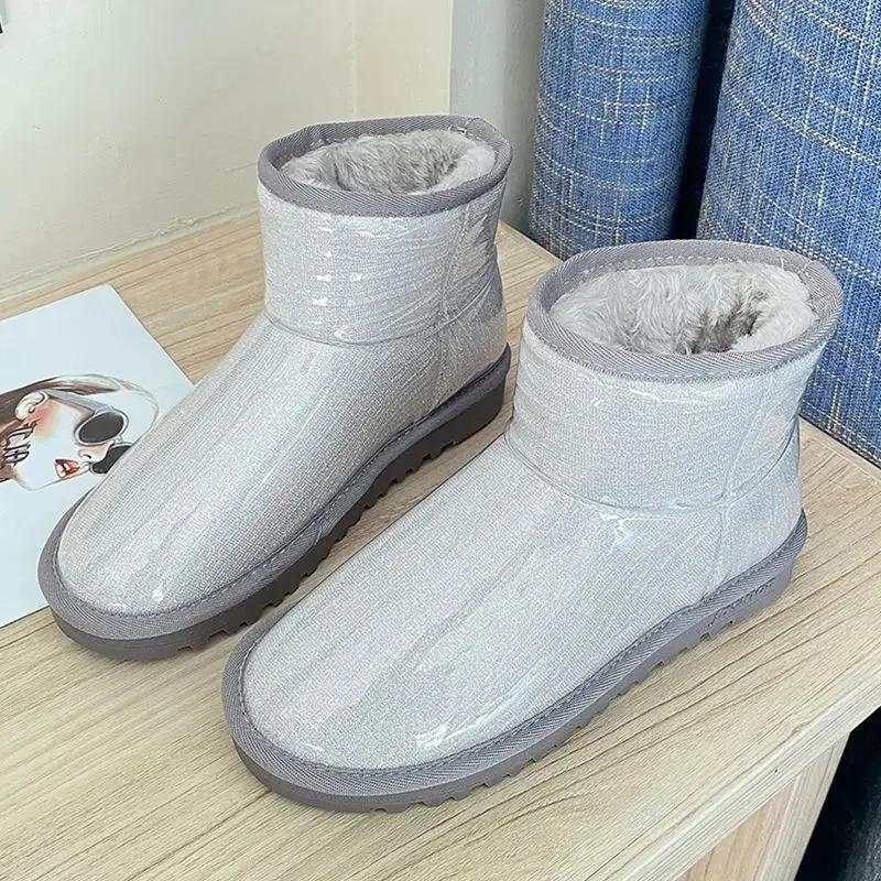 

Плоские водонепроницаемые ботинки Tabi с круглым носком для женщин, серебристые женские зимние ботинки, женские новые рок-ботинки весны 2024 года, готика 40