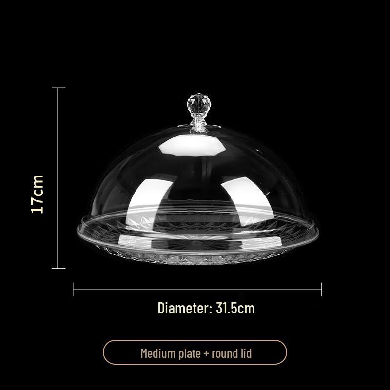 Lidded Round Plastic Snack & Fruit Serving Plate 30cm Plate + 12-inch Lid