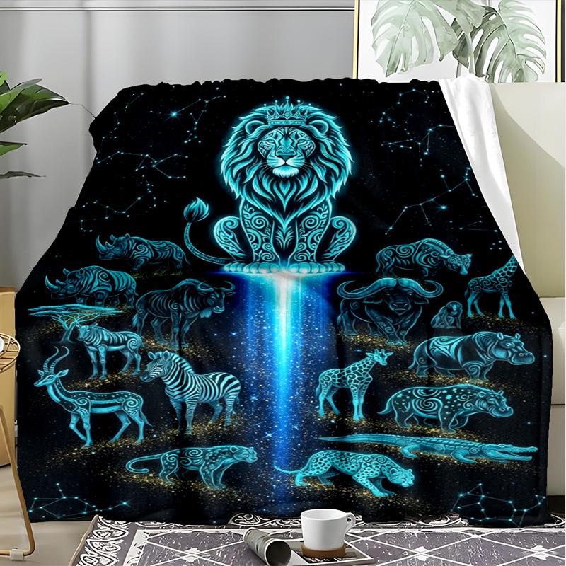 Moon Unicorn Girl Fleece Blanket, Fantasy Throw