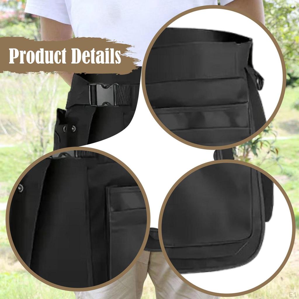 Waist Pack Utility Apron Organized Multifunctional Adjustable Black Accessory for Travel Kitchen