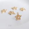 14K Gold-Filled Zircon Star Pendant Charm for DIY Jewelry Earrings