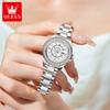 OLEVS 3685 New Quartz Watch for Women Luminous Waterproof Calendar Diamond Bezel Original Fashion Dress Ladies Wristwatch