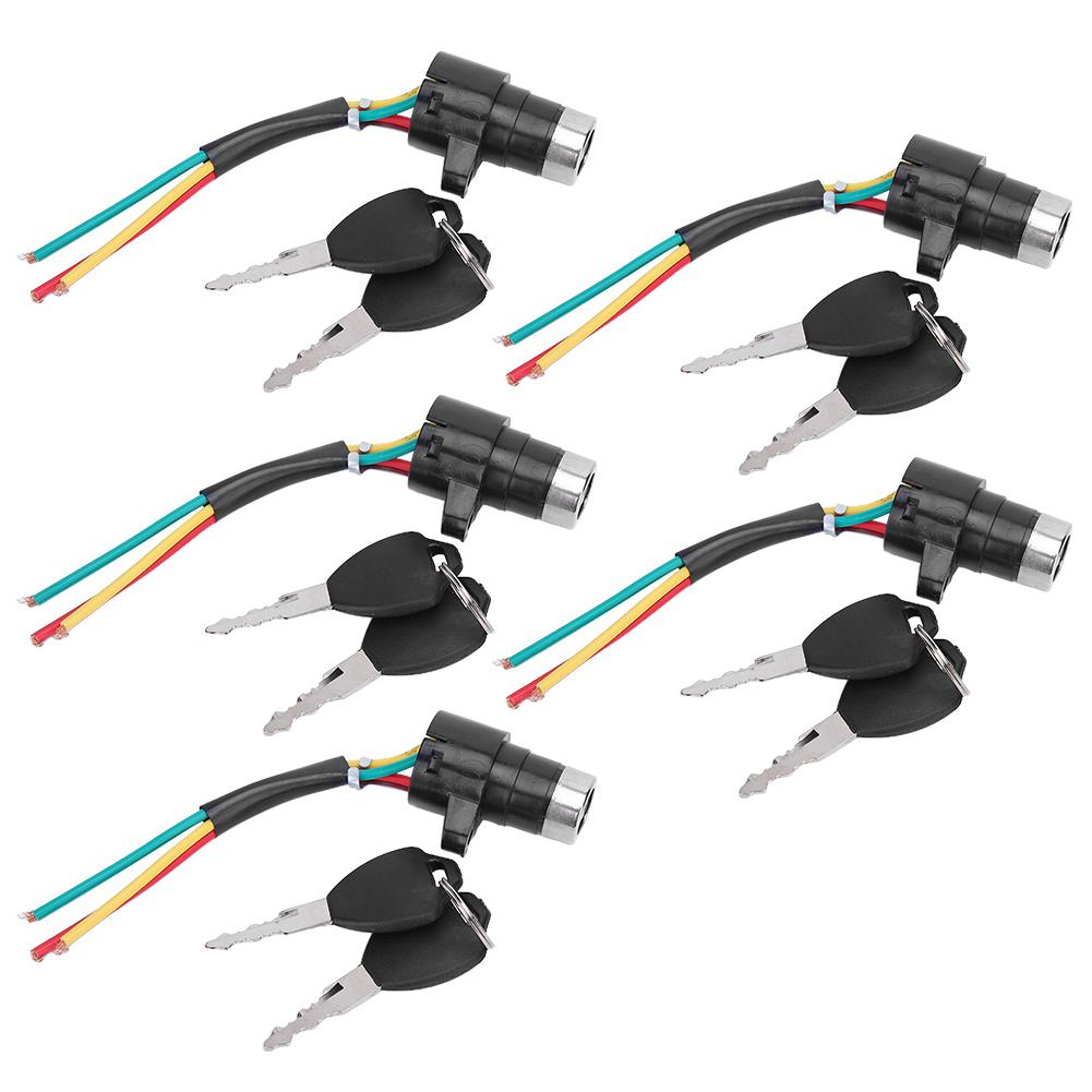 5Set Electric Bicycle Electric Scooter Power Supply Lock Key Switch Electric Door Lock