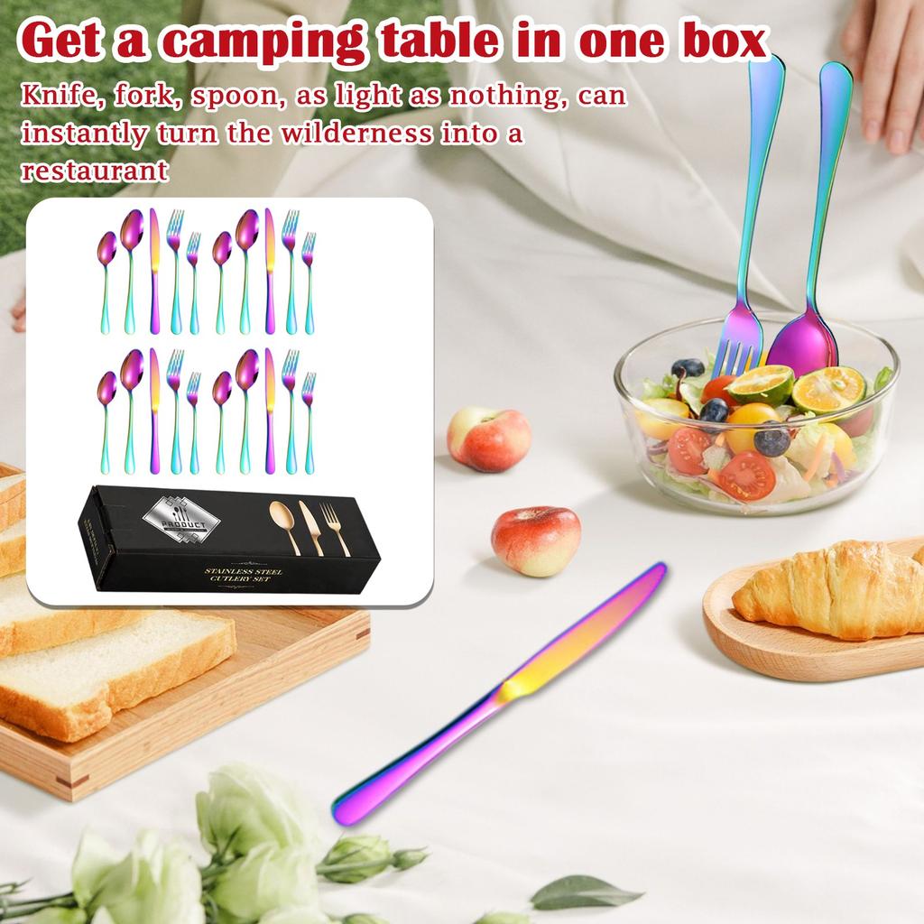 Stainless Steel Tableware 20 Piece Set, Knife, Fork, Spoon, Western Restaurant Steak Knife And Fork Set