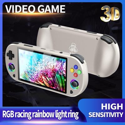 M22PRO Handheld-Spielkonsole mit kabellosem Controller - Zwei-Spieler PS1 Retro-Klassiker, Regenbogen-Lichteffekte