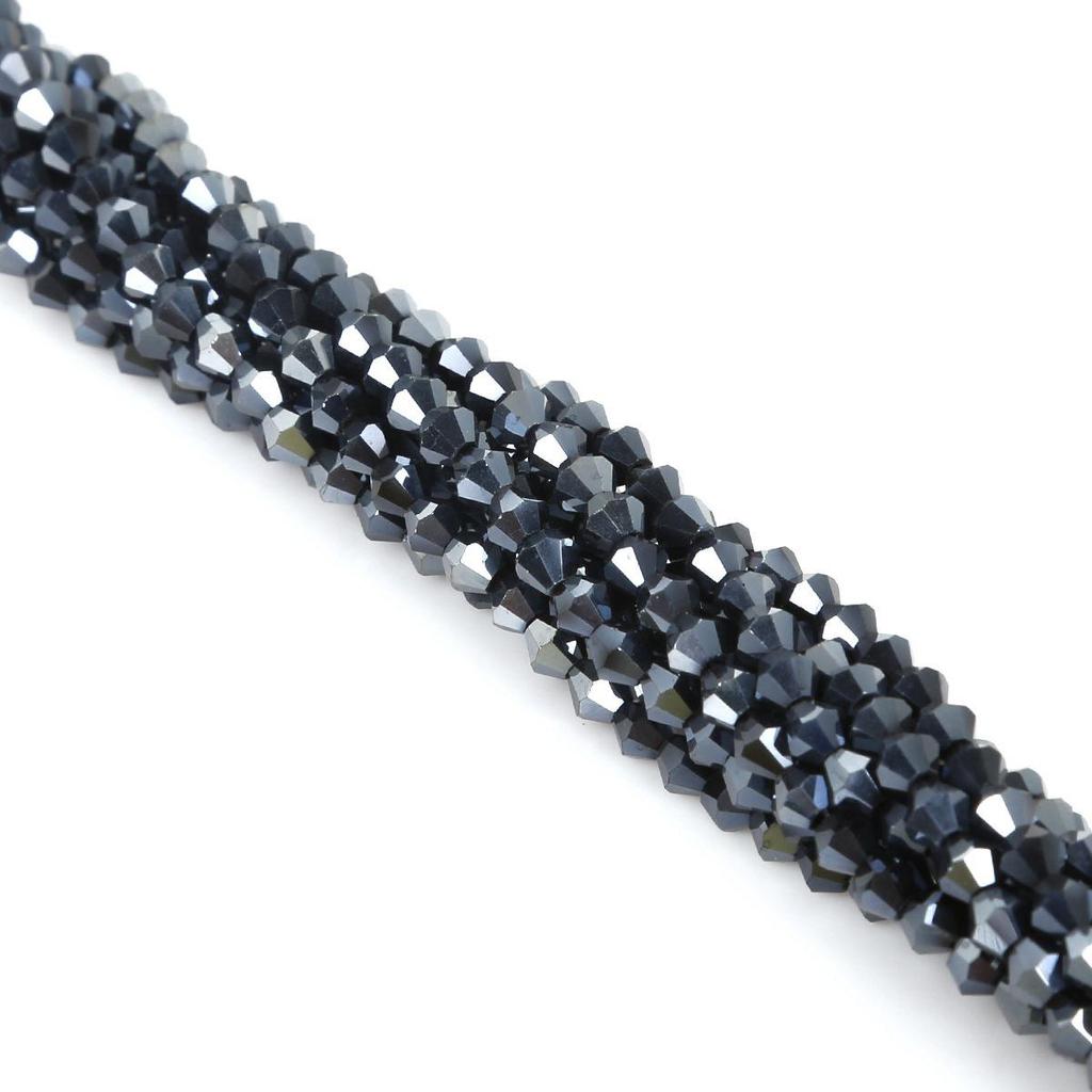 4mm Faceted Diamond Crystal Glass Beads for Handmade Hair Accessories