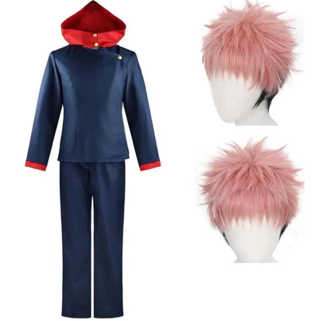Anime Tokyo Itadori Yuji Cosplay Costume with Hooded Pants For Halloween Outfit School Carnival Uniform