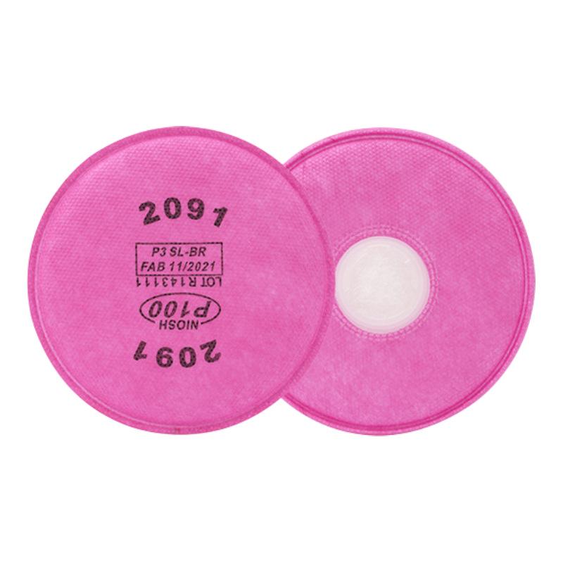 2097 Roter Runder Baumwoll-Staubfilter für 6200/7502/6800 Schutzmasken