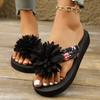 New Fashion Non-Slip Muffin Flower Flip Flops Women Shoes Thick Bottom Summer Beach Shoes