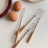 1PCS Stainless Steel Eggs Beater Whisk Wooden Handle Kitchen Hand Eggs Beater Gadgets Kitchen Tools Baking Accessories