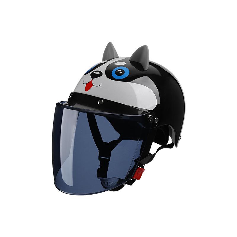[Custom] Adult Electric Vehicle & Motorcycle Helmet-Cute Personalized Design Sun-Protective Brown short lenses